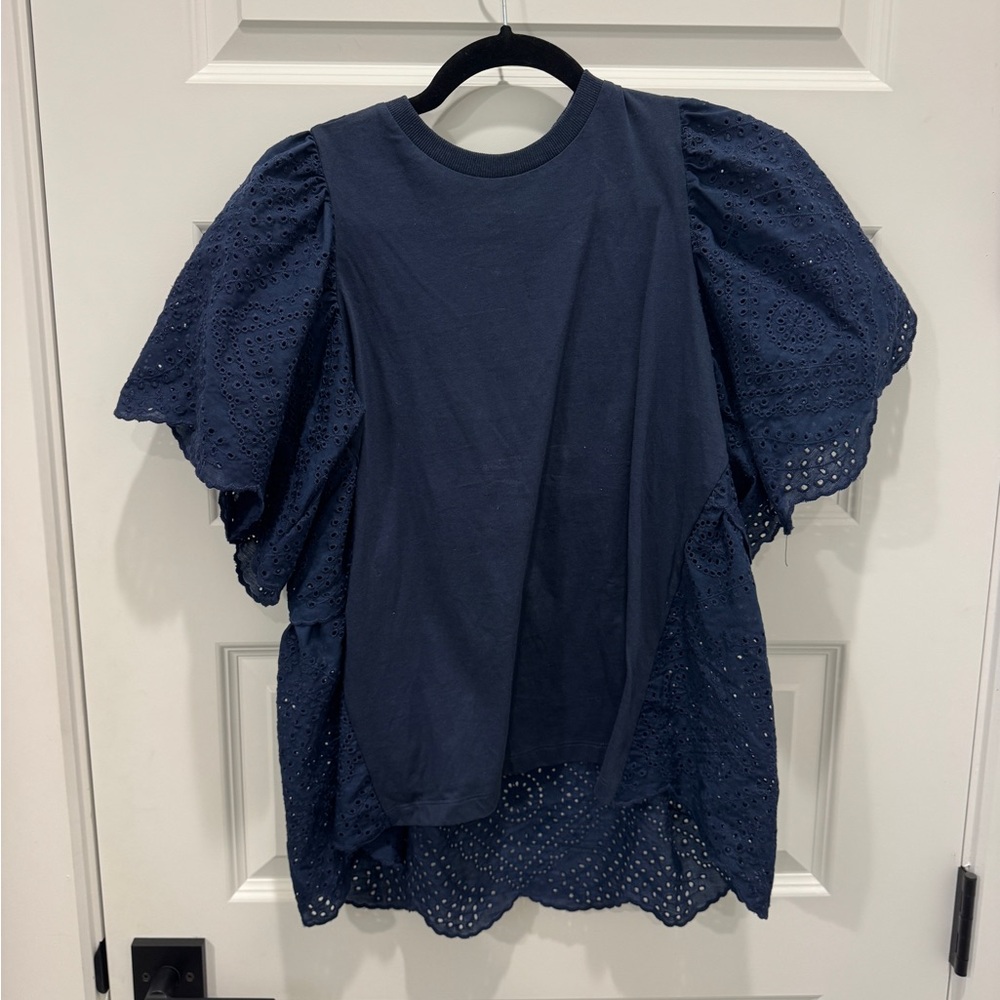 Pomander Place Navy Short Sleeve Top